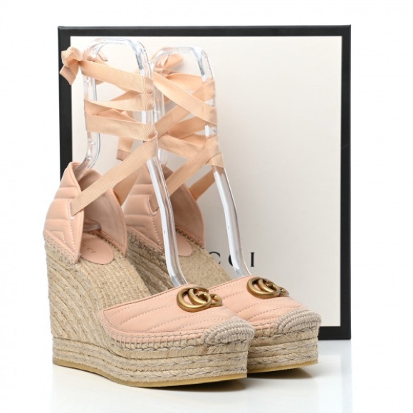 Gucci Light Pink Espadrille Wedges - Picture 9 of 10